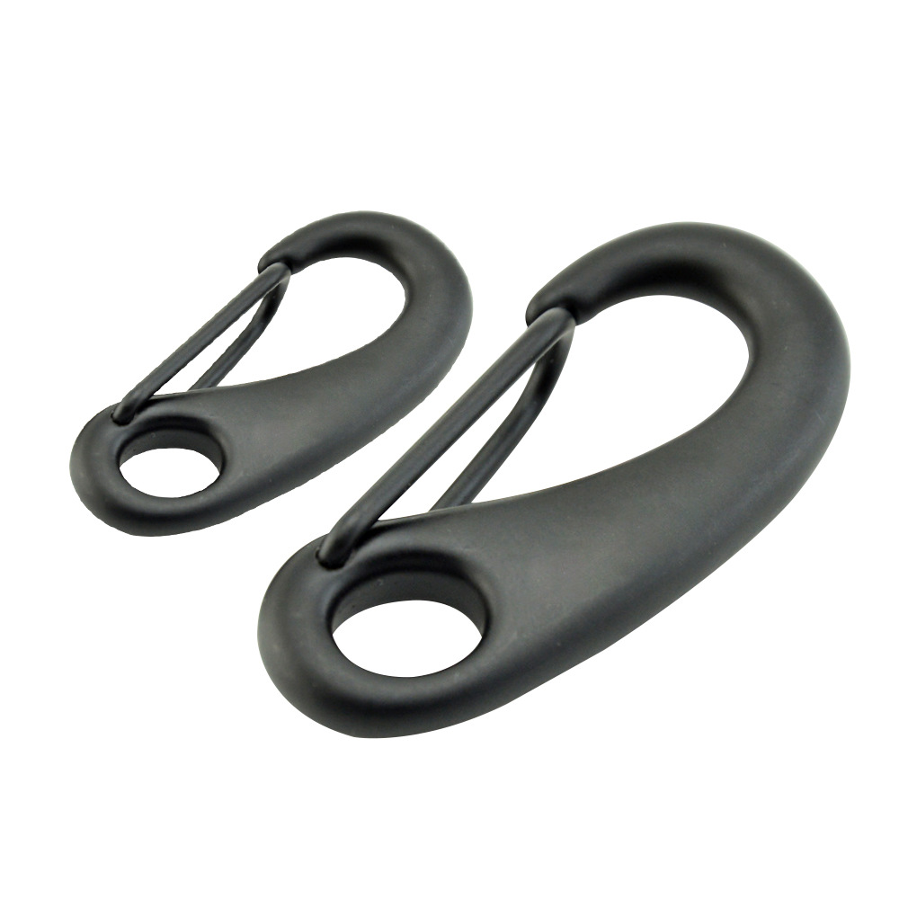 黑色蛋形钩316不锈钢潜水单头扣蛋形扣弹簧钩潜水钓鱼装备挂钩船