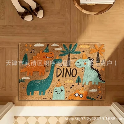 mud-scraping mat, dinosaur-shaped, imitation coconut | Avtomobil döşəmə paspasları - zx-nature-and-dinosaurs-7-3040silk-loop-without-edge-finishing