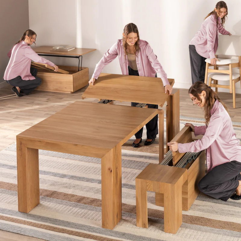 Customized Solid Wood Style Retractable Rectangular Dining Table for Home Use, Suitable for Large and Small Households, Multi-Functional Commercial Table Customized Solid Wood Style Retractable Rectangular Dining Table for Home Use, Suitable for Large and Small Households, Multi-Functional Commercial Table