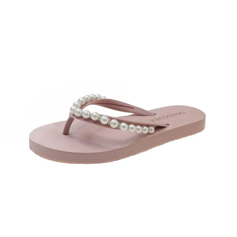 Шлёпанцы Pearl, пляжные шлёпанцы, тапочки, обувь, корейский стиль, коллекция 2023 года, пляжный стиль