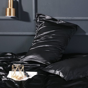 Cross-border foreign trade for satin cool solid color silk pillowcase wholesale satin ice silk smooth silk pillowcase