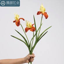 梦幻色彩 仿真花油画鸢尾花爱丽丝PU假花 婚庆花艺家居配材插花艺