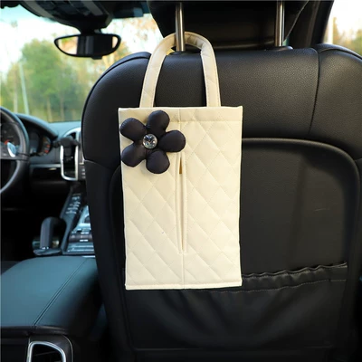 Car tissue box/set down flower car seat - rice-paste-black-feather-velvet-flower