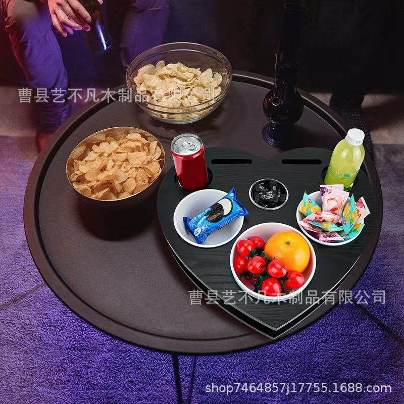 木製ハート型スナック収納ボックスカップホルダーソファスナックボックスリモコン収納ラックドリンクスナックオーガナイザー|undefined