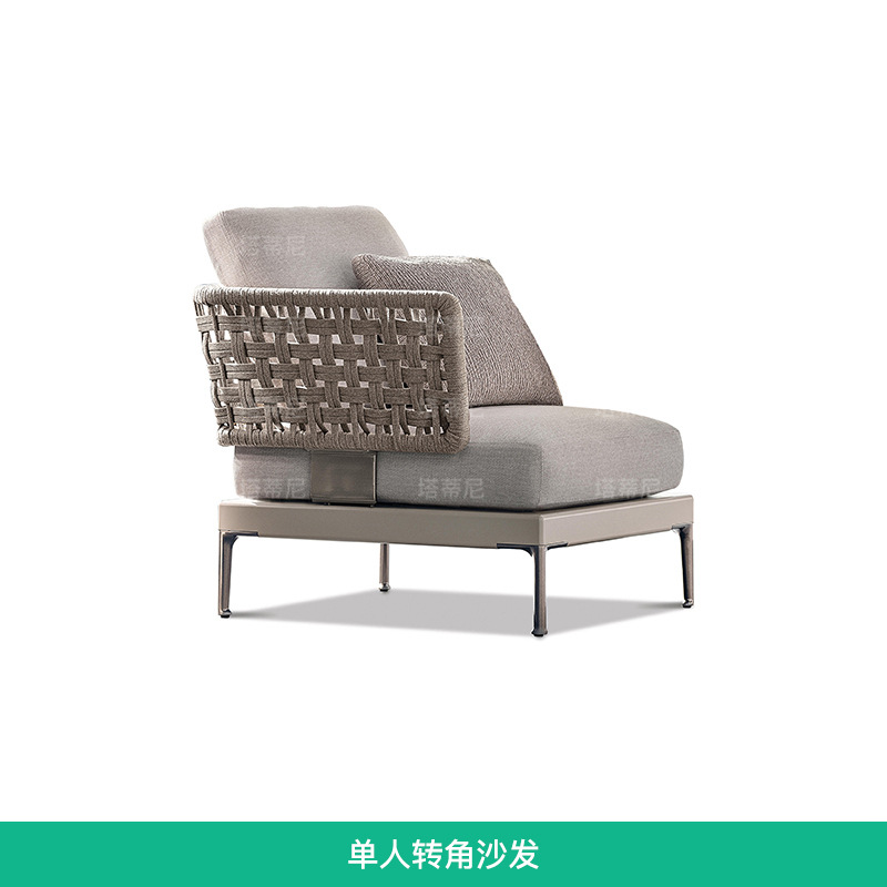 Conjunto de sofás de ratán para terraza, patio, jardín, solárium, silla de ratán para balcón, sofá de aleación de aluminio. image 10