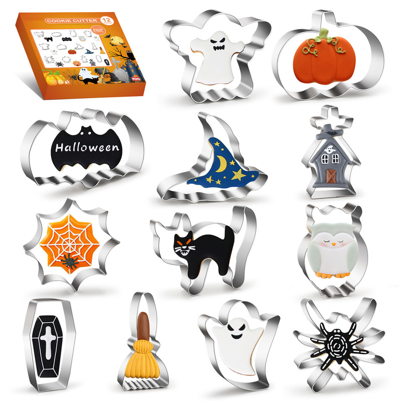 ハロウィーンステンレスビスケット金型カボチャ歯コウモリビスケット金型呪術師帽ステンレスビスケット金型|undefined