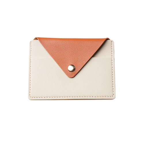 Thin and fresh women's change ultra-thin card holder solid color short mini card holder driver's license buckle small card holder