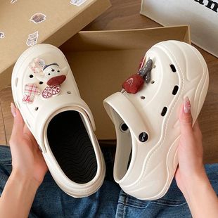 2025 New Detachable Summer Cute Versatile Clogs for Commuting and Leisure Eva Non-Slip Height-Increasing Closed-Toe Slippers