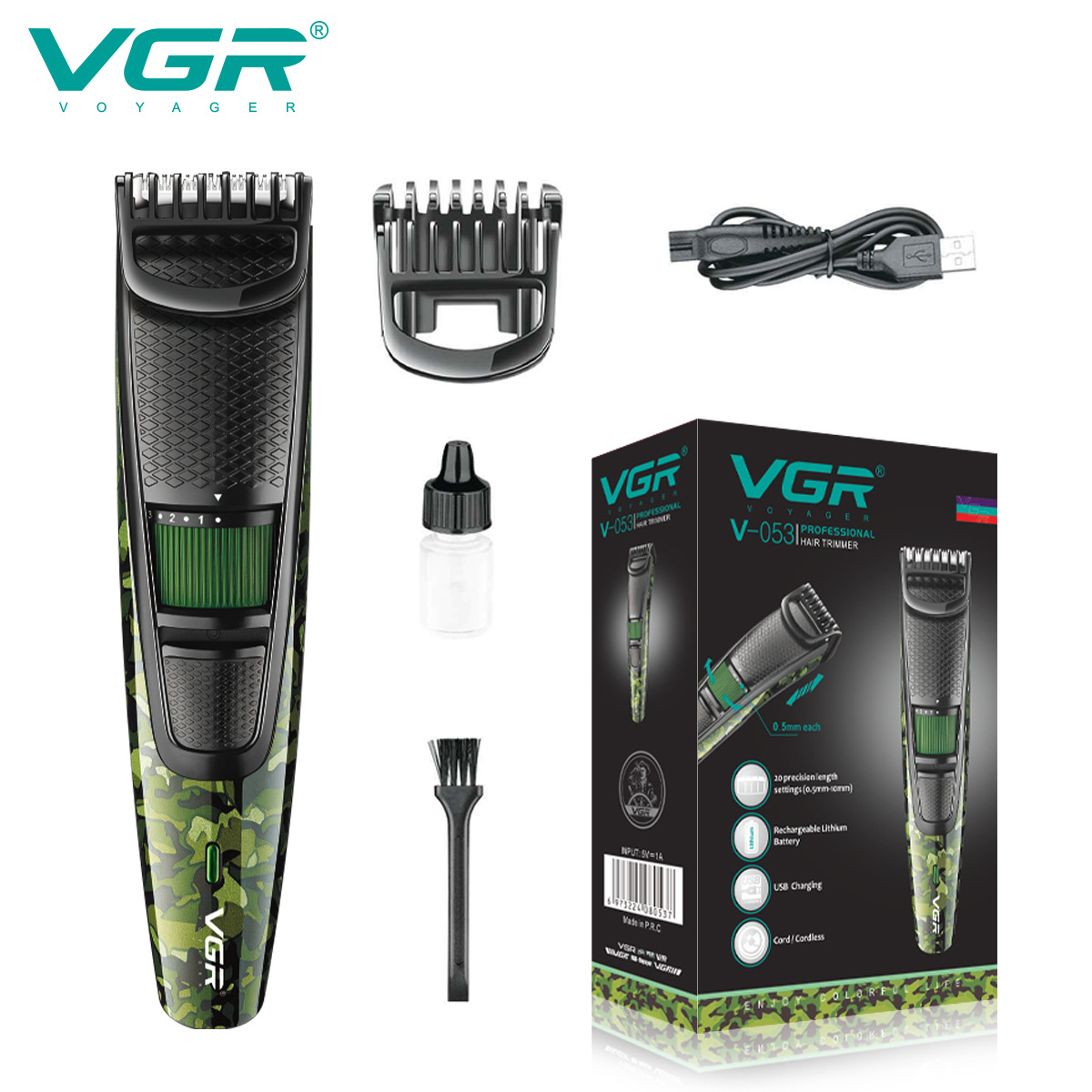 Elektrischer USB-Haarschneider mit mikroverstellbarem Körpertrimmer für die Heimpflege (Neues Produkt)_voghion.com