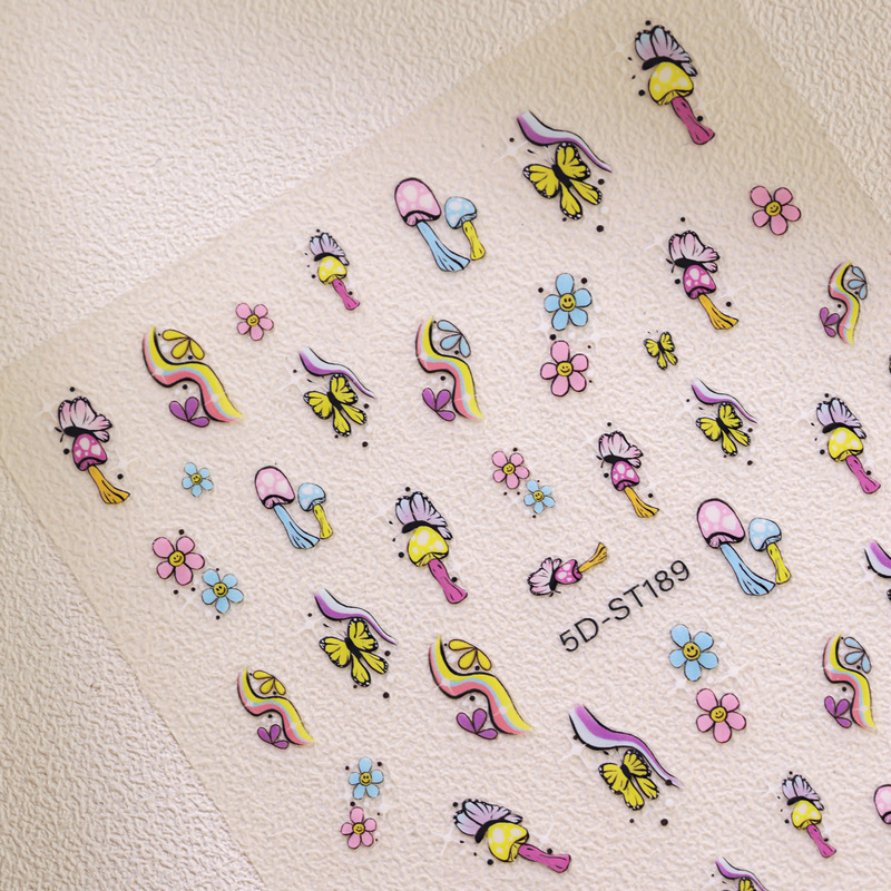 Sweet Cute Sun Smiley Flower Nail Art Stickers Rainbow Cartoon Nail Stickers Not Curling Decorative Stickers Sweet Cute Sun Smiley Flower Nail Art Stickers Rainbow Cartoon Nail Stickers Not Curling Decorative Stickers