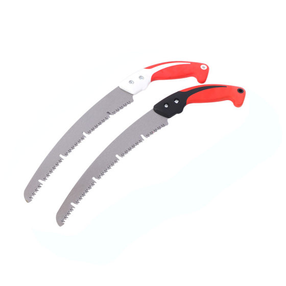 ICH factory wholesale 260# plastic handle curved saw rubber shell thickened manganese steel manual woodworking saw tree garden pruning saw