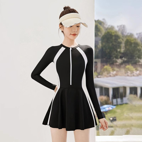 Women's Swimsuit  New Fashion Sports Internet Celebrity Style Student Conservative and Slim Special One-piece Skirt Swimwear