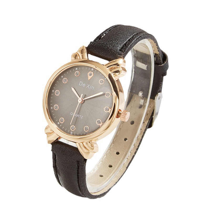 Cross-border popular casual ins redondo pequeño dial de cuarzo reloj de mujer de moda todo-fósforo de moda estudiante reloj de mujer