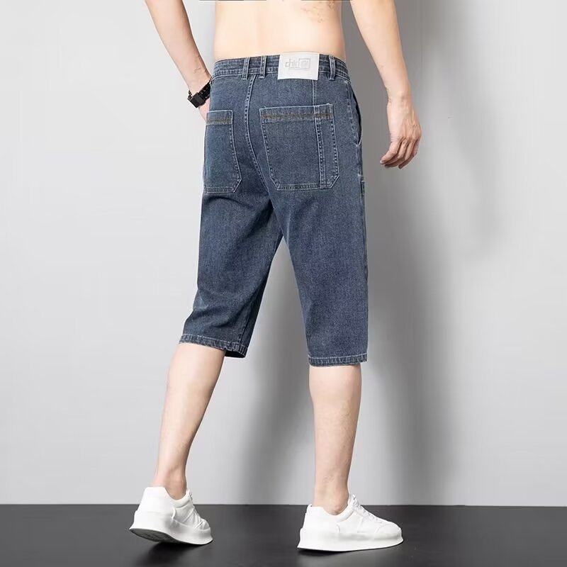 Pantalones cortos de mezclilla con herramientas para hombres, pantalones cortos de nicho deconstruido de verano