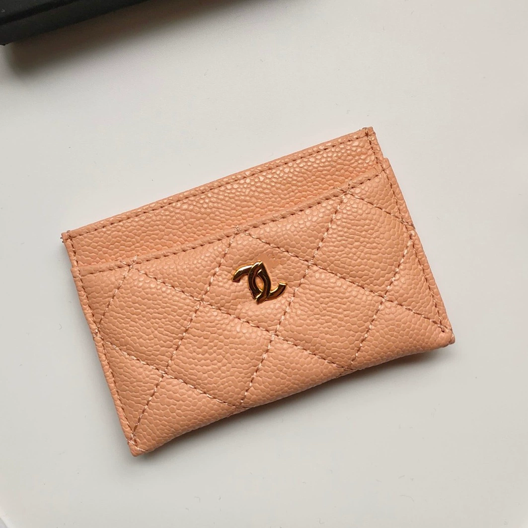 Кардхолдер (стиль Chanel) из натуральной кожи, стеганый тонкий кошелек, 7.5×11.2×0.5 см, мультicolor