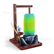 跨境木制毛线架可旋转木制毛线支架实木毛线收纳架木制毛线展示架