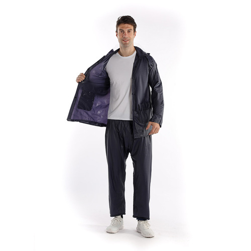 Cross-border PVC transparent overalls raincoat and rain pants set outdoor duty raincoat anti-storm rain split raincoat wholesale