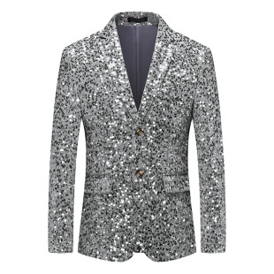 2025 Ye Sheng Men's Business Casual Single-Piece Small Suit Amazon European and American Cross-Border Boys' Sequin Performance Suit Men