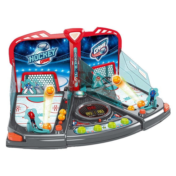 Cross-border Amazon Children's Mini Desktop Finger Ejection Ice Hockey Machine Electronic Points Ice Hockey Battle Interactive Toy