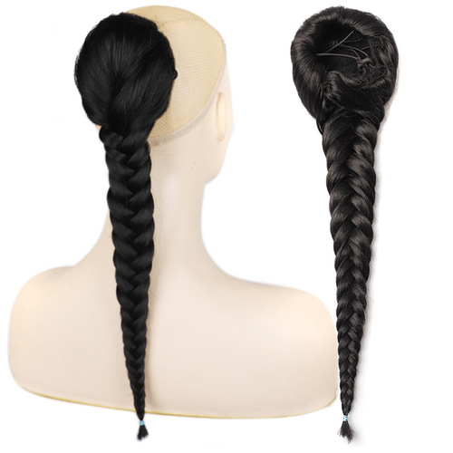 Wig ponytail European and American African braided ponytail drawstring fishbone twisted twist pigtail hair