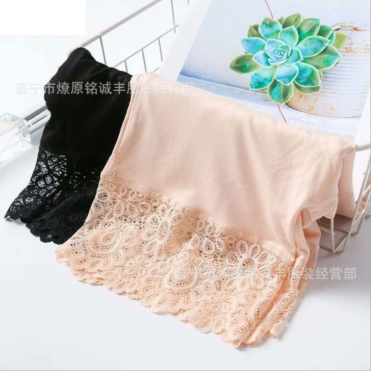 安全裤女蕾丝爆款防走光打底裤莫代尔短裤双层裆保险裤新款三分裤