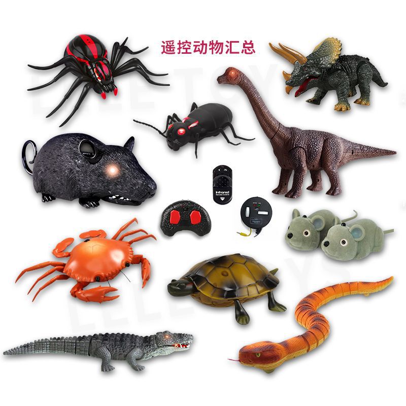 Cross-Border Hot Selling Novelty Artificial Remote Control Snake Tricky Electric Scary Toy Remote Control Cockroach Centipede Insect Animal