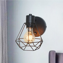 美式复古工业风壁灯可调光咖啡厅网咖走廊过道阳台铁艺笼子壁灯
