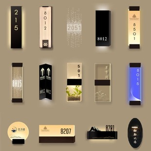 Room Luminous Door Plate Acrylic Hotel Box LED with Lamp Door Number KTV Room Projection Lamp JZ-