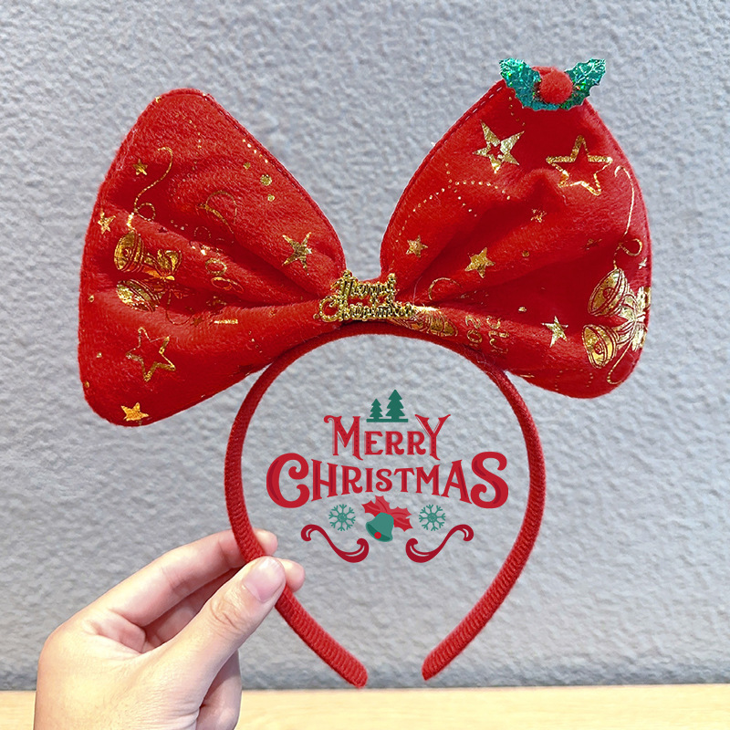 クリスマスヘアバンド 子供用 2025年新作 リボンヘアバンド 女の子向け 面白いお祭りアクセサリー ヘアピン 女性用|undefined