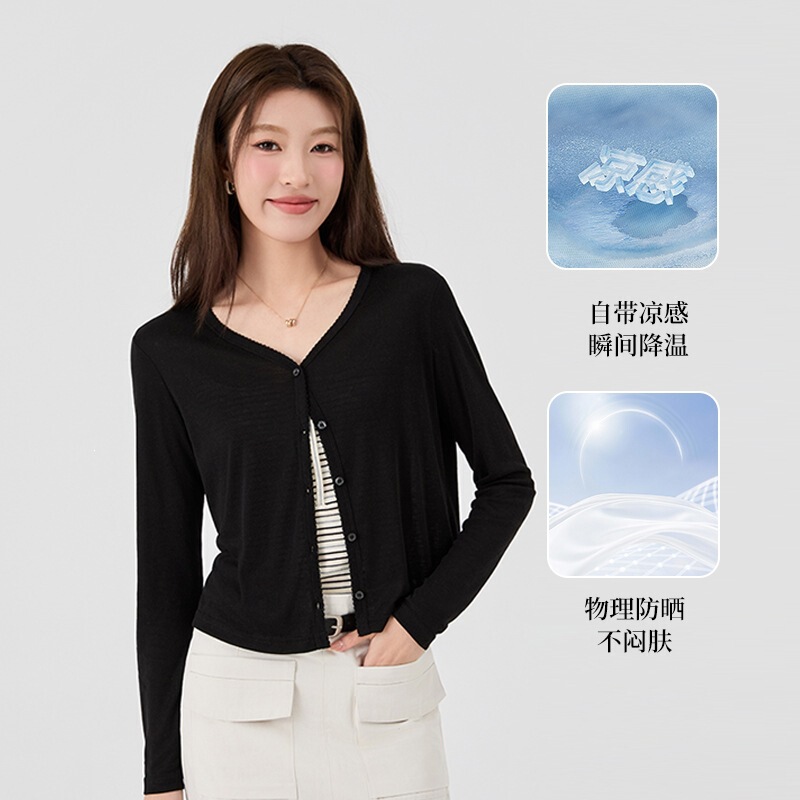 Tencel Lyocell Lace Thin Breathable Loose-Fitting Women's Sun Protection Clothing Women's Cardigan Style Tencel Lyocell Lace Thin Breathable Loose-Fitting Women's Sun Protection Clothing Women's Cardigan Style