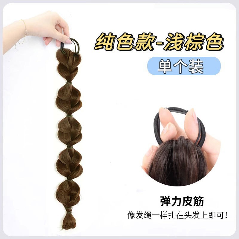 Peluca de Trenza Burbuja de Cola de Caballo de Fibra de Alta Temperatura con Cinta image 14