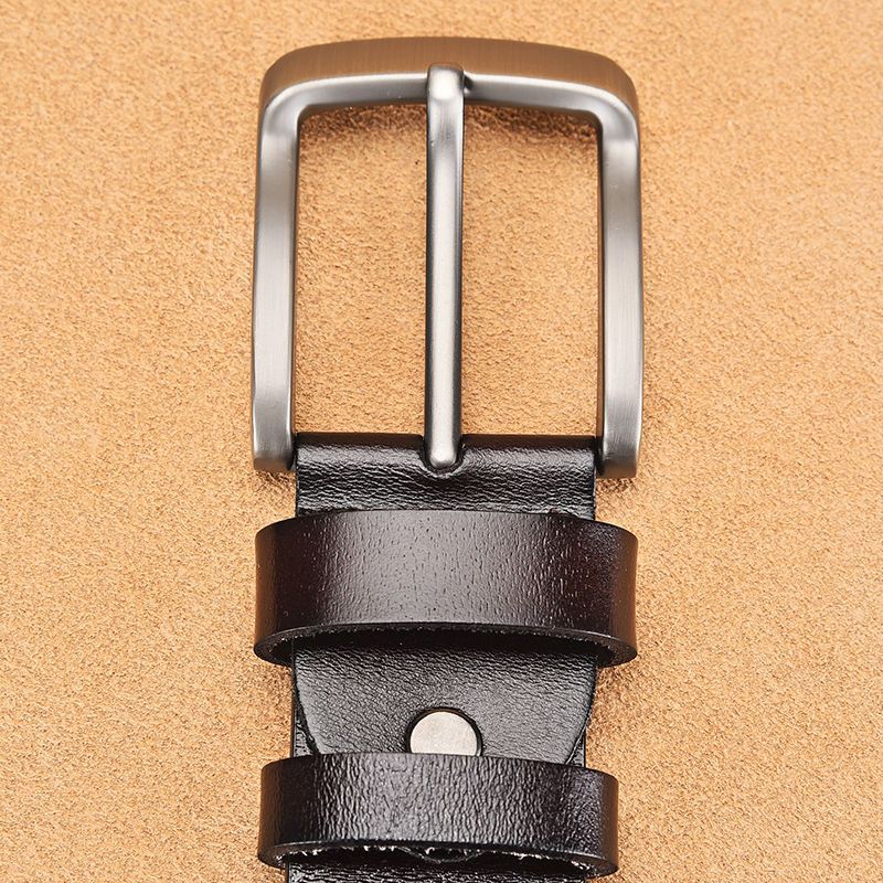 Men's Pin Buckle Leather Belt Business Casual Versatile Waistband Simple Fashion Cross-border Best Seller One-piece Dropshipping Custom Label