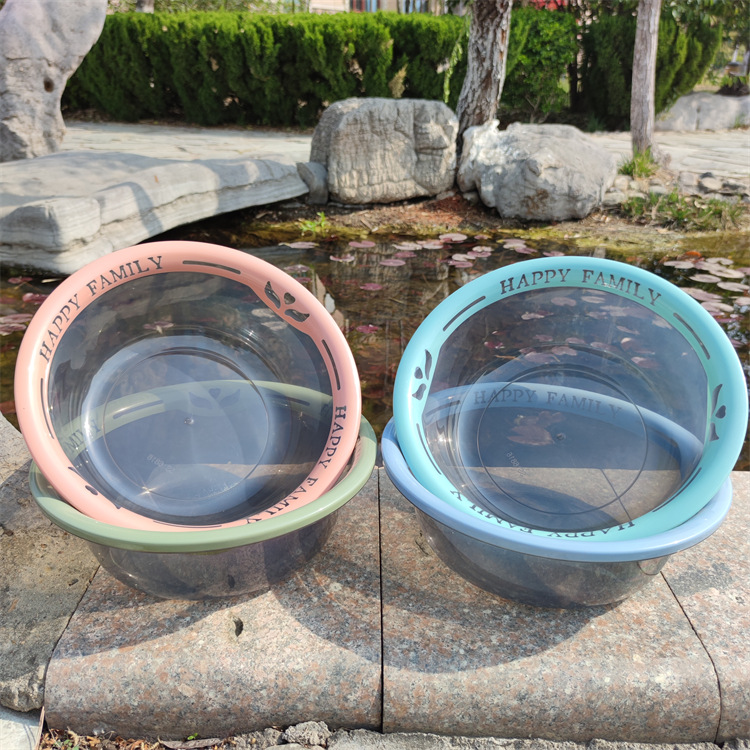 De plástico para el hogar de dos colores lavabo engrosado transparente cuenca estudiante dormitorio de lavandería Cuenca del pie cuenca vegetal