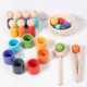 Montessori Wooden 12 Color Rainbow Ball Color Classification Enlightenment Teaching Aids Building Blocks Clip Beads Desktop Baby Game Toys