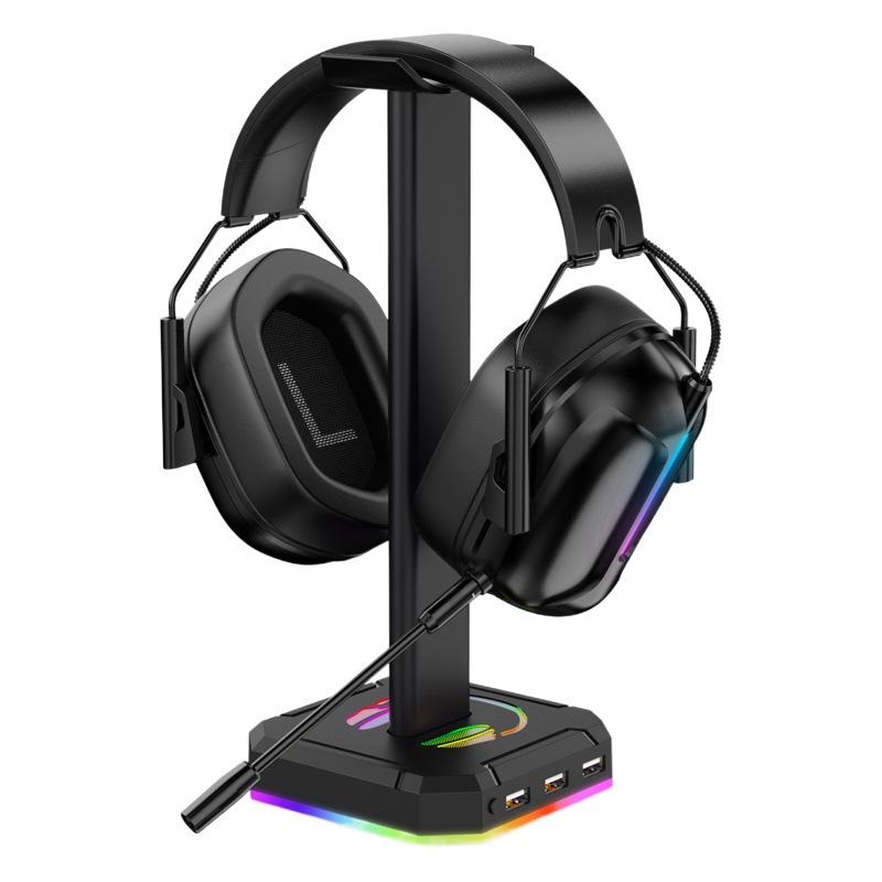 ZUOYA RGB auricular soporte de auriculares e-sports auriculares soporte USB juego de escritorio auricular soporte de exhibición