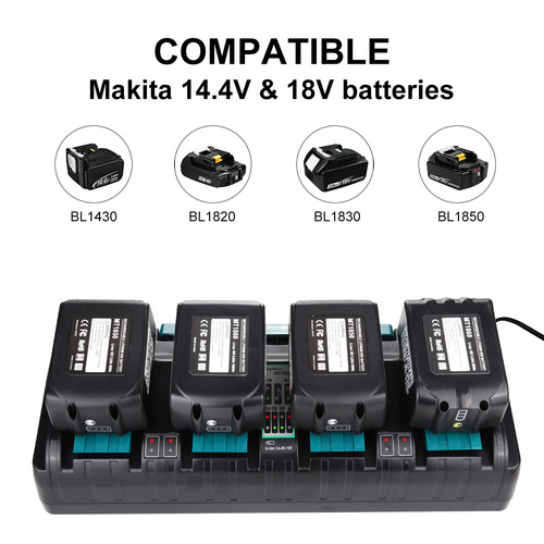 Suitable for Makita 14.4V-18V Lithium Battery BL1850B Four-Slot Fast Charger DC18RD Four Chargers