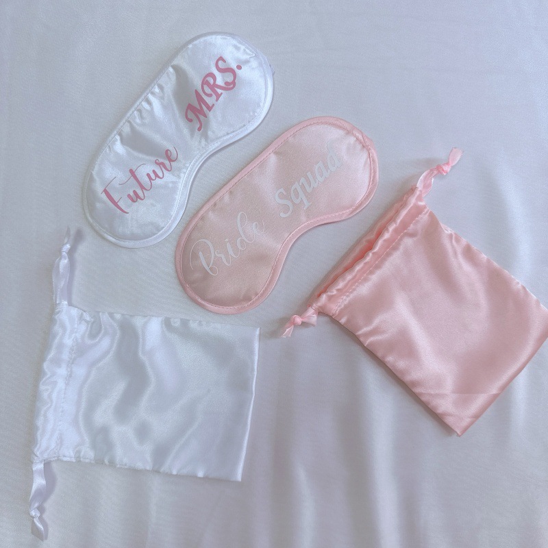 Máscara de ojo nupcial dama de honor regalo de boda bolsa de almacenamiento sombreado traje transpirable fabricante de máscara de ojo de regalo de aviación en stock