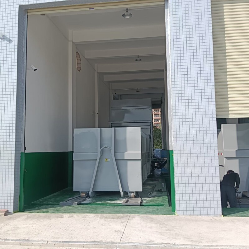 Horizontal garbage compression system split fixed garbage compressor transfer station with 20m ³ container