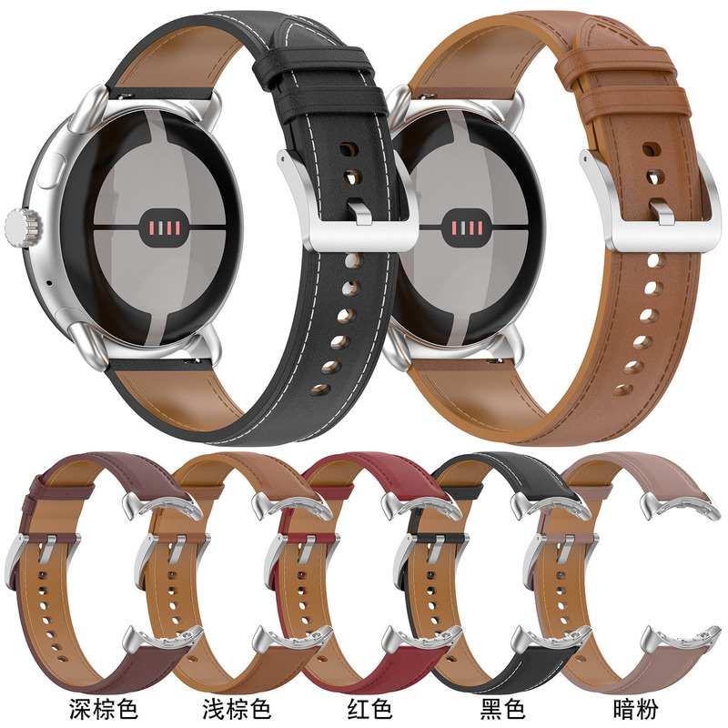 Suitable for Google Pixel Watch 2 3 4 41mm Watch Genuine Leather Strap First Layer Cowhide Wristband