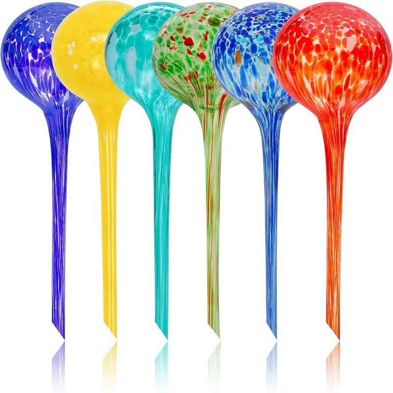 Perezoso riego de flores artefacto de vidrio de punto de color translúcido riego automático de agua por goteo para plantas verdes domésticas jardinería en maceta