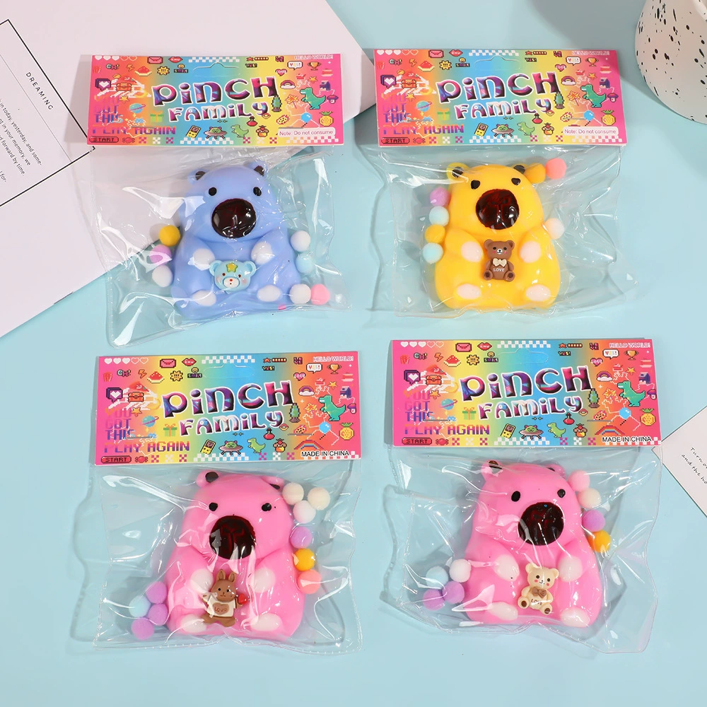 Сквиши Pinch Family, антистресс сенсорная игрушка с поролоновыми шариками, смешанные цвета