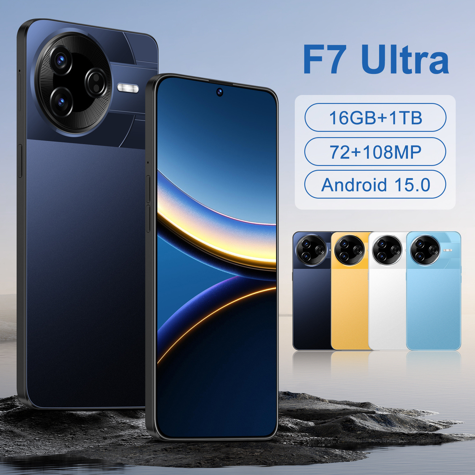 Cross-Border Smartphone F7 Ultra High-Definition Large Screen 16+1Tb Spot Android Phone Source Factory Direct Delivery
