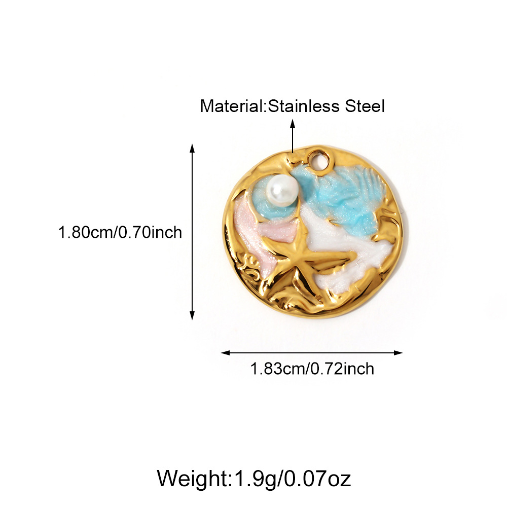 4g Weight Pendant Jewelry Making Type Charms Classification 1 Piece Quantity 304 Stainless Steel Material Shell Pattern All Seasons Season Polished Finish Plating Design Beach Style 1 Piece 304 Stainless Steel Shell Polished Pendant Charms 40