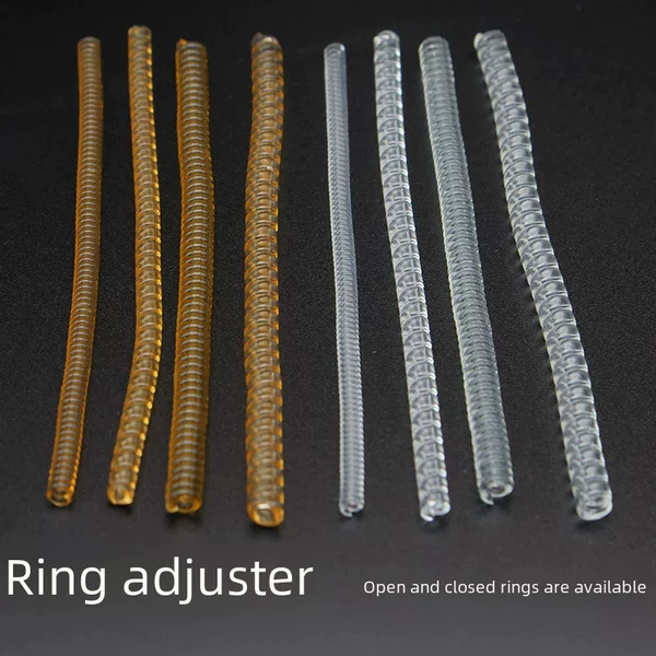 Gold Ring Regulator Transparent Invisible Spring Wire Ring Size Adjustable Plastic Telephone Line Regulator