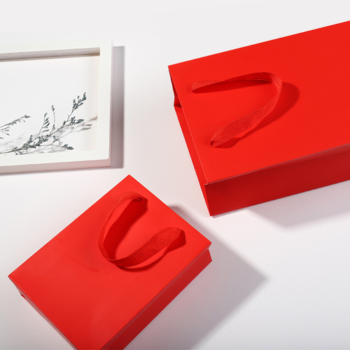 Red festive wedding wedding gift bag wedding candy bag return gift bag handbag wholesale LOGO paper bag