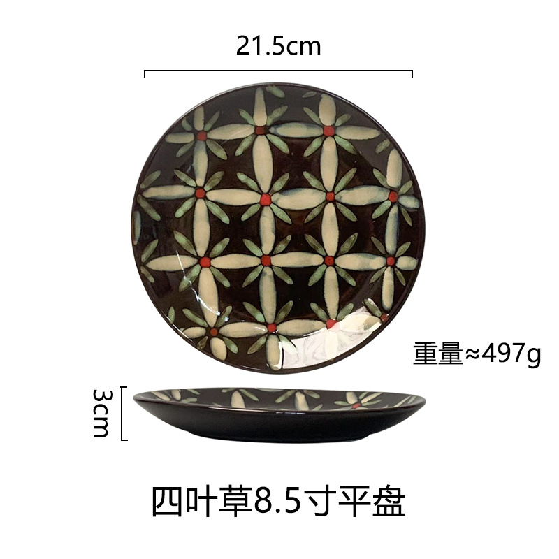 Horno creativo, plato de comida occidental esmaltado, plato de carne, plato de verduras para el hogar, plato de cerámica, plato de pasta de color esmaltado, plato de desayuno al por mayor