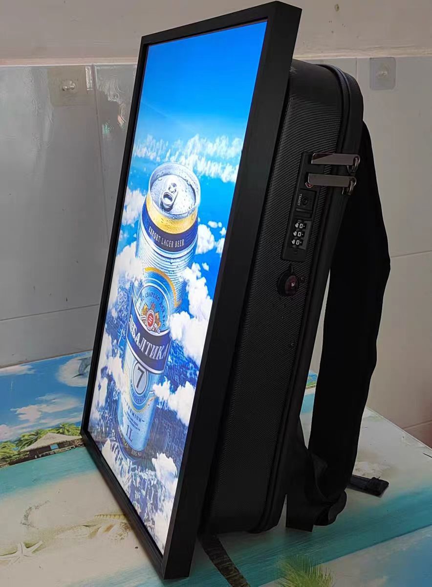 21.5寸背包显示屏广告机手机直播投屏LCD背包移动广告机LED背包