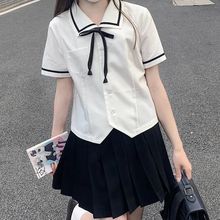 2022夏季新款短袖短款衬衫上衣女JK制服基础款百搭日系校服女