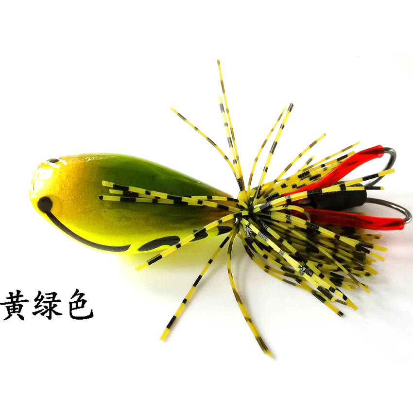 Thunder Frog ABS rana dura con doble gancho cabeza de serpiente cebo de rana agua flotante cebo falso pez negro jugando negro nuevo nueve colores