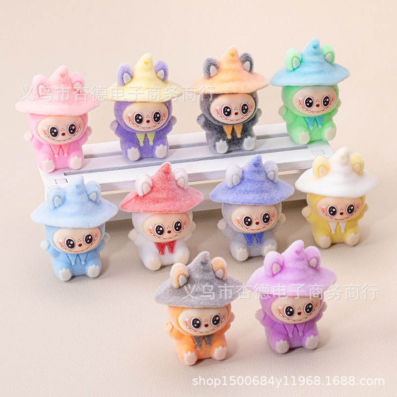 新しい植毛マジシャン Bubu トレンディな DIY 漫画三次元かわいい樹脂人形アクセサリー装飾卸売|undefined